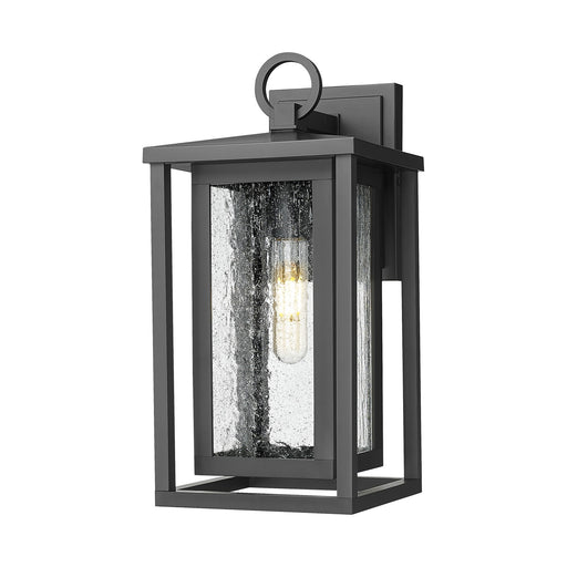 Innovations Ashland 14in 1-Light Wall Sconce | Coastal Matte Black EPMM and Seedy Glass | Covered Porch & Entryway | 6.75 x 14 in | Model 9950-1W-BK-14-SDY