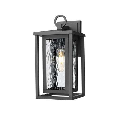 Innovations Ashland 14in 1-Light Wall Sconce | Coastal Matte Black EPMM and Water Glass | Covered Porch & Entryway | 6.75 x 14 in | Model 9950-1W-BK-14-WG