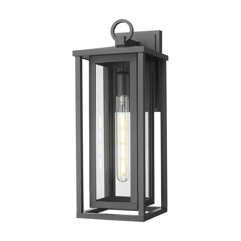 Innovations Ashland 18in 1-Light Wall Sconce | Coastal Matte Black EPMM and Clear Glass | Covered Porch & Entryway | Wet Rated | Model 9950-1W-BK-18-CL