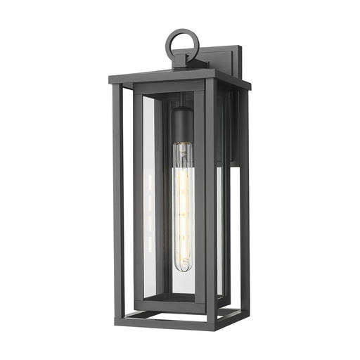 Innovations Ashland 18in 1-Light Wall Sconce | Coastal Matte Black EPMM and Clear Glass | Covered Porch & Entryway | Wet Rated | Model 9950-1W-BK-18-CL