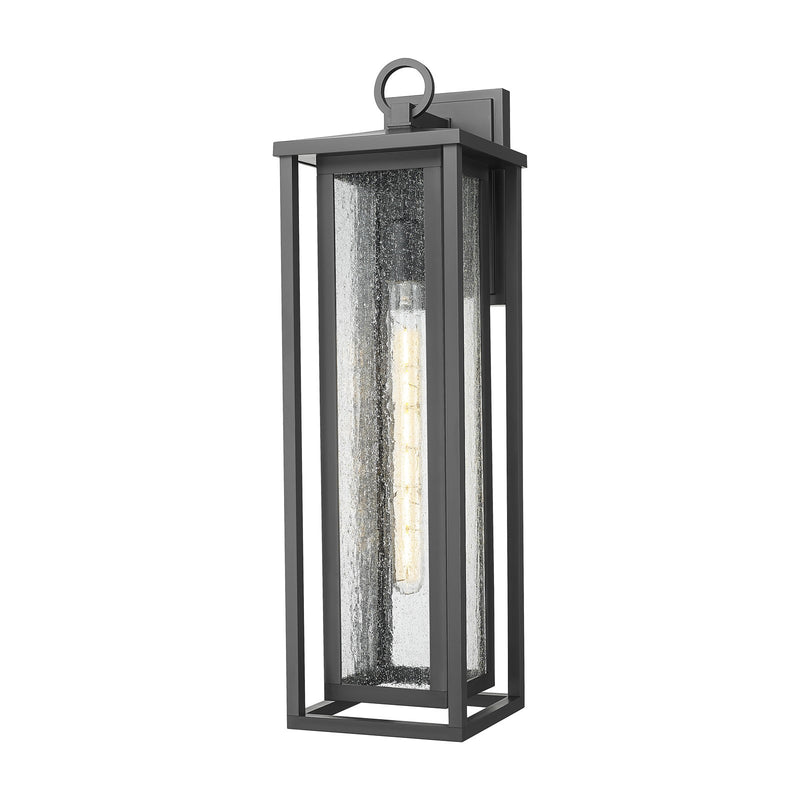 Innovations Ashland 23in 1-Light Wall Sconce | Coastal Matte Black EPMM and Seedy Glass | Covered Porch & Entryway | Model 9950-1W-BK-23-SDY