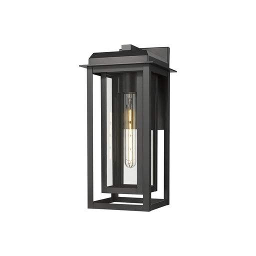 Innovations Mansfield 16.5in 1-Light Wall Sconce | Contemporary Matte Black Aluminum and Black Inner Cage with Clear Glass | Model 9951-1W-BK-16-CG-BK-CL