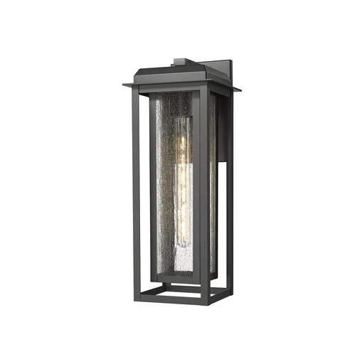 Innovations Mansfield 20in 1-Light Wall Sconce | Contemporary Matte Black Aluminum and Seedy Glass | Covered Patio & | Model 9951-1W-BK-20-CG-BK-SDY