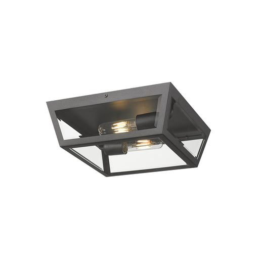 Innovations Madison 12in 1-Light Flush Mount | Coastal Modern Matte Black and Clear Beveled Glass | Covered Porch & Entryway | Model 9952-1F-BK-12-CL