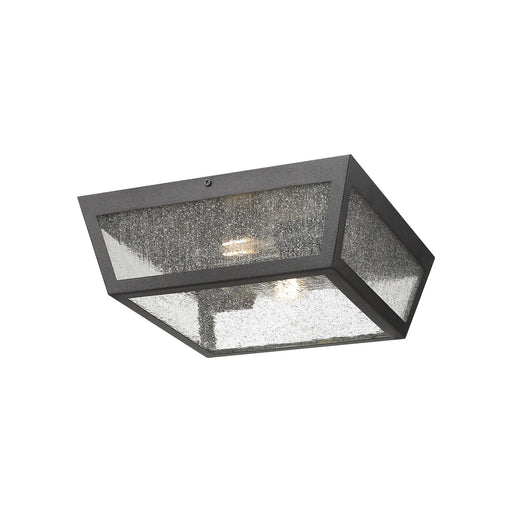 Innovations Madison 12in 1-Light Flush Mount | Coastal Modern Matte Black and Seedy Glass | Covered Porch & Entryway | Model 9952-1F-BK-12-SDY