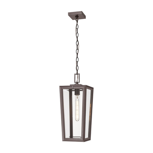 Innovations Madison 8in 1-Light Pendant | Coastal Bronze Aluminum and Clear Glass | Covered Porch & Entryway | 8 x 8 x 19.62 in | Model 9952-1H-BZ-20-CL