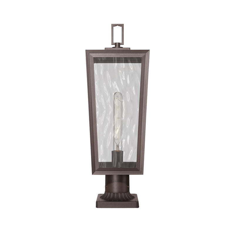 Innovations Madison 8in 1-Light Post Lantern | Coastal Bronze Aluminum and Waterglass | Outdoor Entryway & Walkway | Model 9952-1PLT-BZ-23-WG