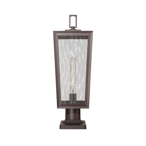 Innovations Madison 8in 1-Light Post Lantern | Coastal Bronze Aluminum and Waterglass | Outdoor Entryway & Walkway | Model 9952-1PLT-BZ-23-WG