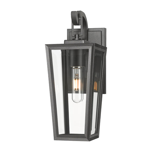 Innovations Madison 5.5in 1-Light Wall Sconce | Coastal Matte Black Aluminum and Clear Glass | Outdoor Porch & Entryway | Model 9952-1W-BK-14-CL