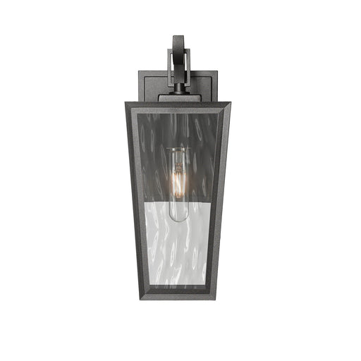 Innovations Madison 14in 1-Light Wall Sconce | Coastal Modern Matte Black Aluminum and Waterglass Glass | Covered Patio & | Model 9952-1W-BK-14-WG