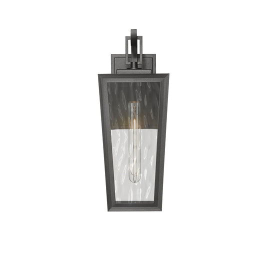 Innovations Madison 17in 1-Light Wall Sconce | Coastal Modern Matte Black Aluminum and Waterglass Glass | Covered Patio & | Model 9952-1W-BK-17-WG