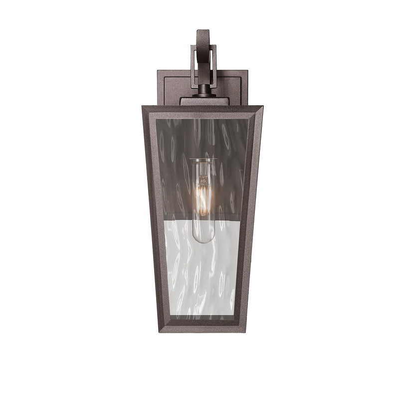 Innovations Madison 14in 1-Light Wall Sconce | Coastal Bronze Aluminum and Waterglass | Covered Patio & Entryway | Model 9952-1W-BZ-14-WG