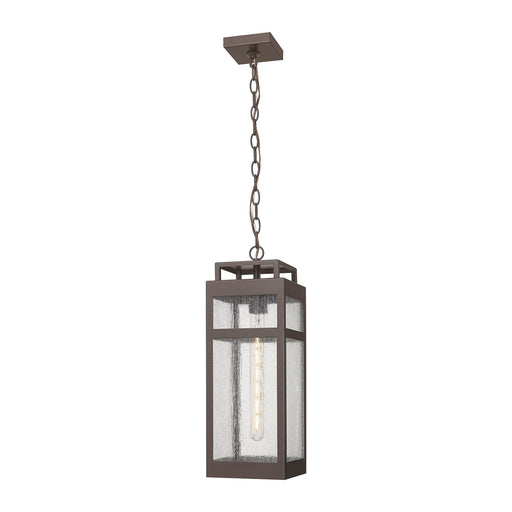 Innovations Ridgeway 7in 1-Light Pendant | Bronze Aluminum and Seedy Glass | Covered Patio & Entryway | 6.75 x 6.75 x 19.62 in | Model 9953-1H-BZ-20-SDY