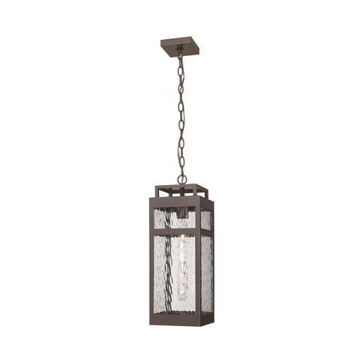 Innovations Ridgeway 7in 1-Light Pendant | Bronze Aluminum and Water Glass | Covered Patio & Entryway | 6.75 x 6.75 x 19.62 in | Model 9953-1H-BZ-20-WG