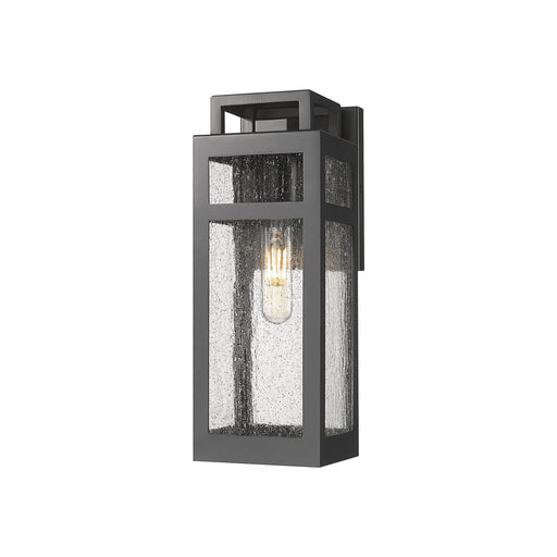 Innovations Ridgeway 4.5in 1-Light Wall Sconce | Modern Matte Black Aluminum and Seedy Glass | Covered Patios & Entryways | Model 9953-1W-BK-13-SDY