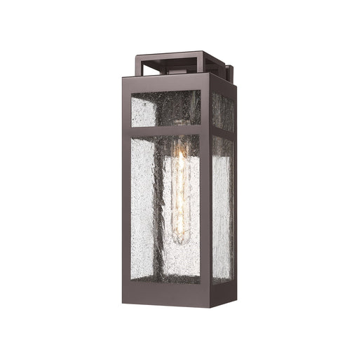 Innovations Ridgeway 15in 1-Light Outdoor Wall Sconce | Modern Bronze Aluminum and Seedy Glass | Covered Patio & Entryway | Model 9953-1W-BZ-15-SDY