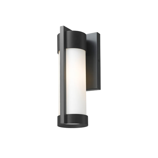 Innovations Stratford 10in 1-Light Wall Sconce | Contemporary Matte Black Aluminum and Opal White Glass | Covered Patios & | Model 9954-1W-BK-10-WH
