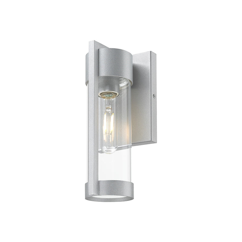 Innovations Stratford 10in 1-Light Wall Sconce | Modern Silver Aluminum and Clear Glass | Covered Patios & Entryways | Model 9954-1W-SV-10-CL
