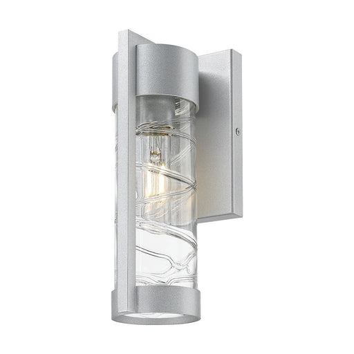 Innovations Stratford 10in 1-Light Wall Sconce | Contemporary Silver Aluminum and Deco Swirl Glass | Covered Patios & Entryways | Model 9954-1W-SV-10-DE