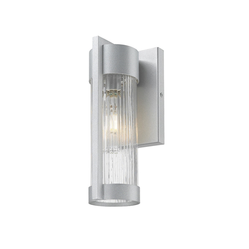 Innovations Stratford 10in 1-Light Wall Sconce | Contemporary Silver Aluminum and Clear Ribbed Glass | Covered Patios & | Model 9954-1W-SV-10-SCL