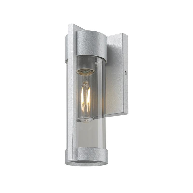 Innovations Stratford 10in 1-Light Wall Sconce | Contemporary Silver Aluminum and Light Smoke Glass | Covered Patios & Entryways | Model 9954-1W-SV-10-SM