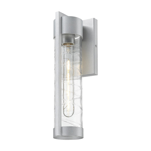 Innovations Stratford 13in 1-Light Wall Sconce | Modern Silver Aluminum and Deco Swirl Glass | Covered Patios & Entryways | Model 9954-1W-SV-13-DE