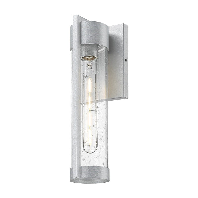 Innovations Stratford 13in 1-Light Wall Sconce | Silver Aluminum and Seedy Glass | Covered Patio & Entryway | 4.75 x 13.5 in | Model 9954-1W-SV-13-SDY