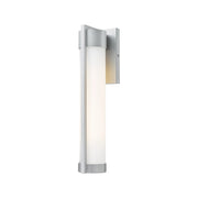 Innovations Stratford 17in 1-Light Wall Sconce | Contemporary Silver Aluminum and White Glass | Covered Patios & Entryways | Model 9954-1W-SV-16-WH