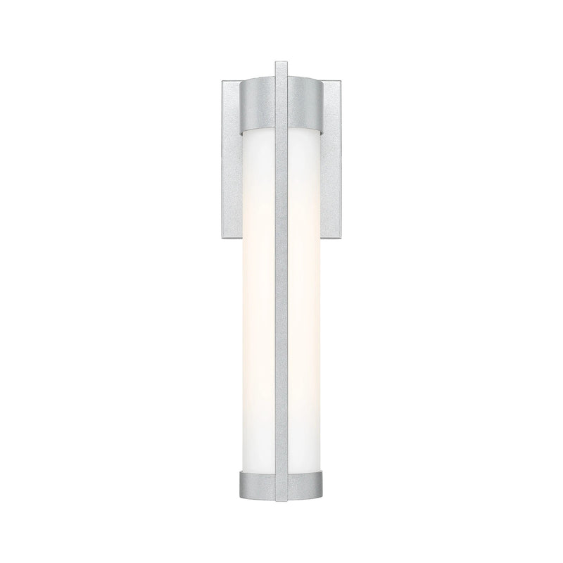 Innovations Stratford 17in 1-Light Wall Sconce | Contemporary Silver Aluminum and White Glass | Covered Patios & Entryways | Model 9954-1W-SV-16-WH