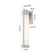 Innovations Stratford 17in 1-Light Wall Sconce | Contemporary Silver Aluminum and White Glass | Covered Patios & Entryways | Model 9954-1W-SV-16-WH