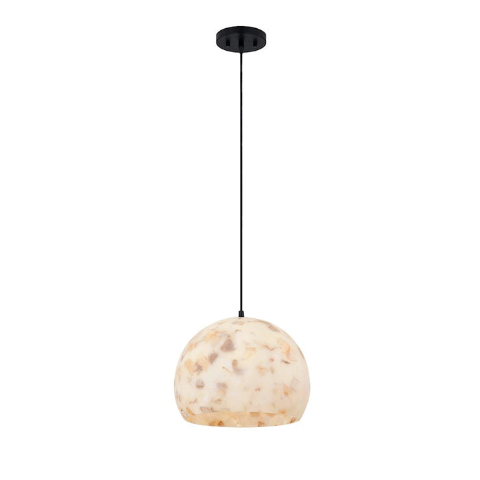 Justice Design Alabaster Rocks! 1 Light 10" Globe Pendant, Black - ALR-6533-MBLK