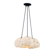 Justice Design Alabaster Rocks! 3 Light Globe Pendant, Black - ALR-6534-MBLK