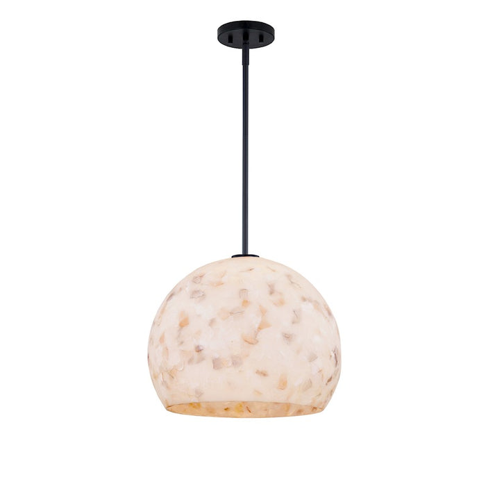 Justice Design Alabaster Rocks! 1 Light 17" Globe Pendant, Black - ALR-6537-MBLK