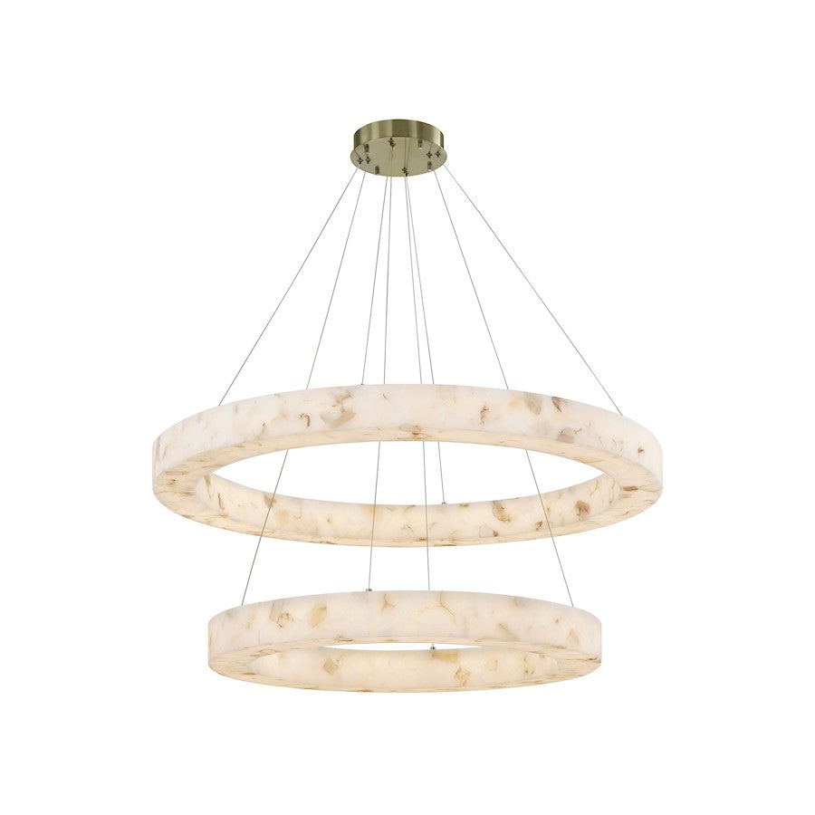 Justice Evolv LumenAria Medley 42" LED 2-T Ring Pendant, BS/AR - ALR-8228-BRSS