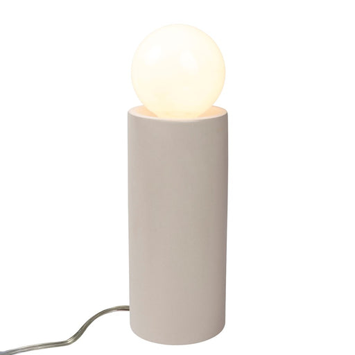 Justice Design Portable 1Lt Tall Pillar Table Lamp, Matte White - CER-2465-MAT