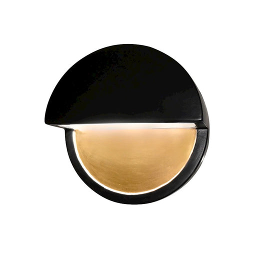 Justice Design Ambiance 1Lt Dome Outdoor Sconce, Black/Gold - CER-5610W-CBGD