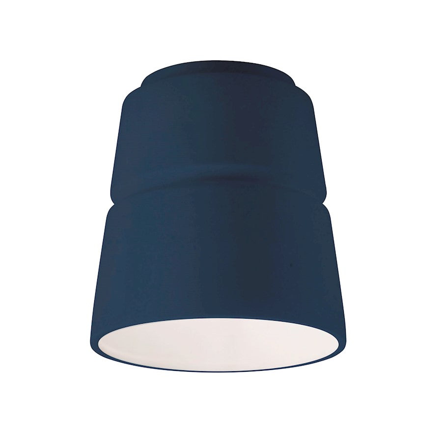 Justice Design Radiance 1Lt Cone Ceramic Flush Mount, Sky/Bisque - CER-6150-MID