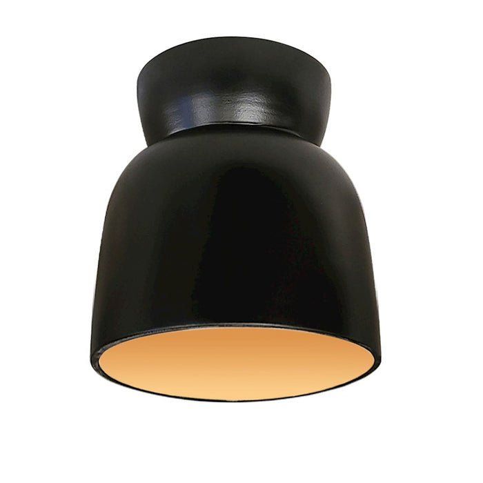 Justice Design Radiance 1Lt Hourglass Ceramic Flush, Black/Gold - CER-6190-CBGD