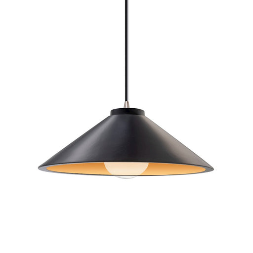 Justice Design Radiance 1Lt Flare Pendant, BK/GD/NK - CER-6240-CBGD-NCKL-BKCD