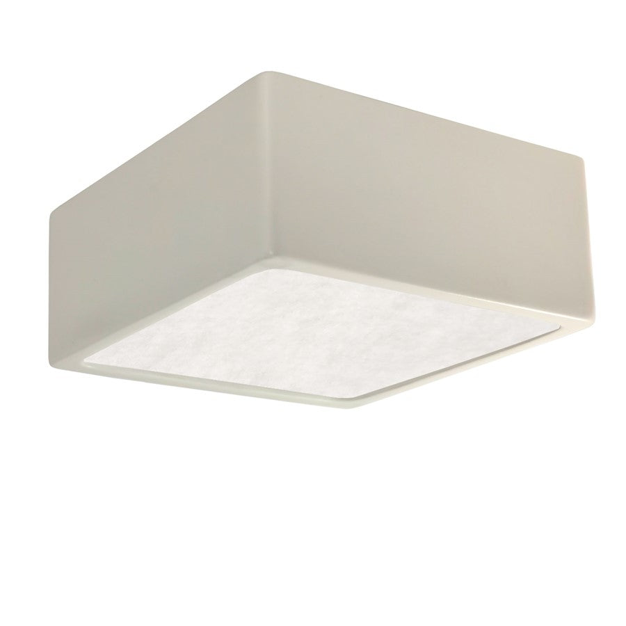 Justice Design Radiance 1Lt Short Square LED Flush Mount, Bisque - CER-6295-BIS