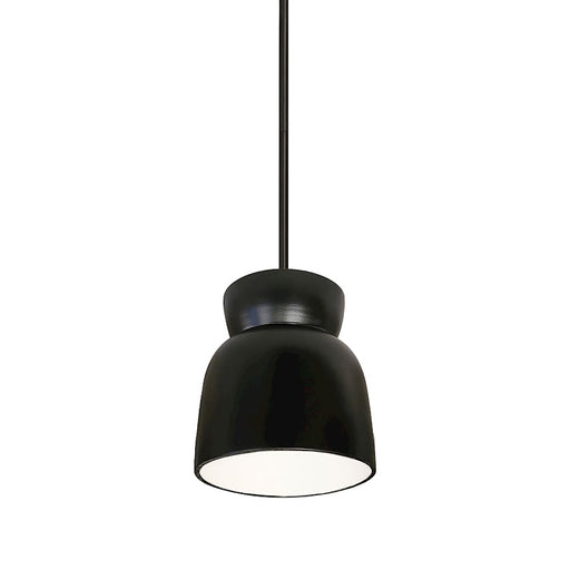 Justice Design Radiance 1Lt LG Hourglass Pendant, B/BK - CER-6515-CRB-MBLK-RIGID