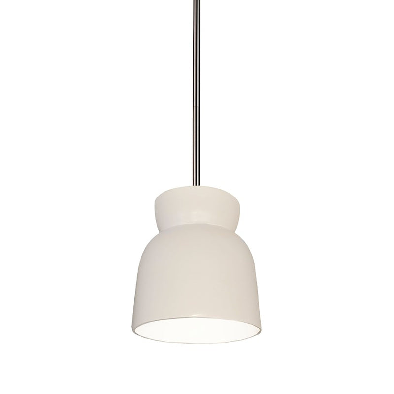 Justice Design Radiance 1Lt LG Hourglass Pendant, MW/N - CER-6515-MAT-NCKL-RIGID