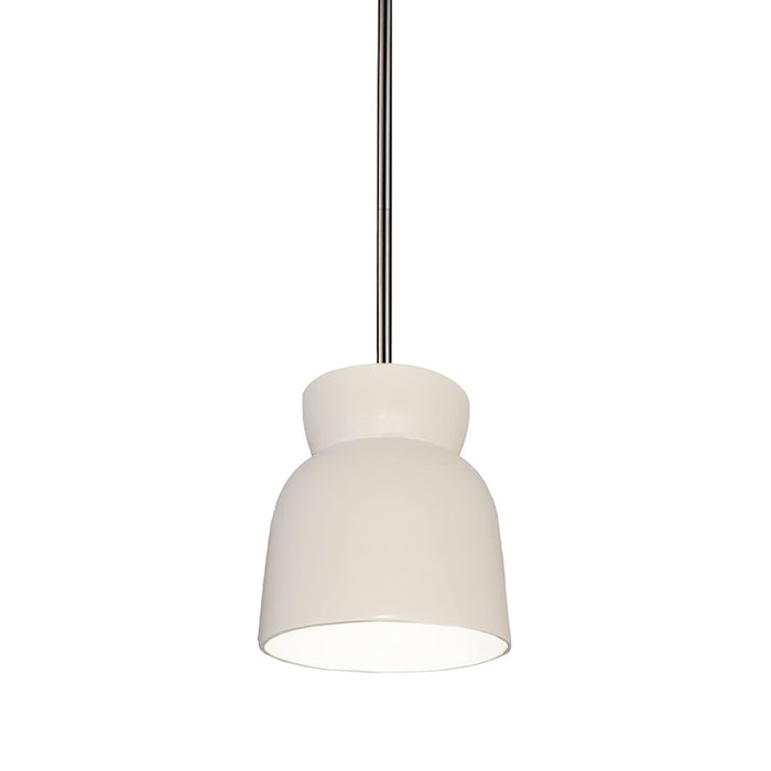 Justice Design Radiance 1Lt LG Hourglass Pendant, MW/N - CER-6515-MAT-NCKL-RIGID