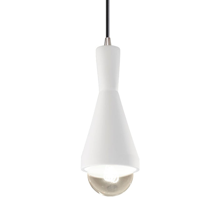 Justice Design Radiance 1Lt Erlen Pendant, GWH/Nickel - CER-6520-WHT-NCKL-BKCD