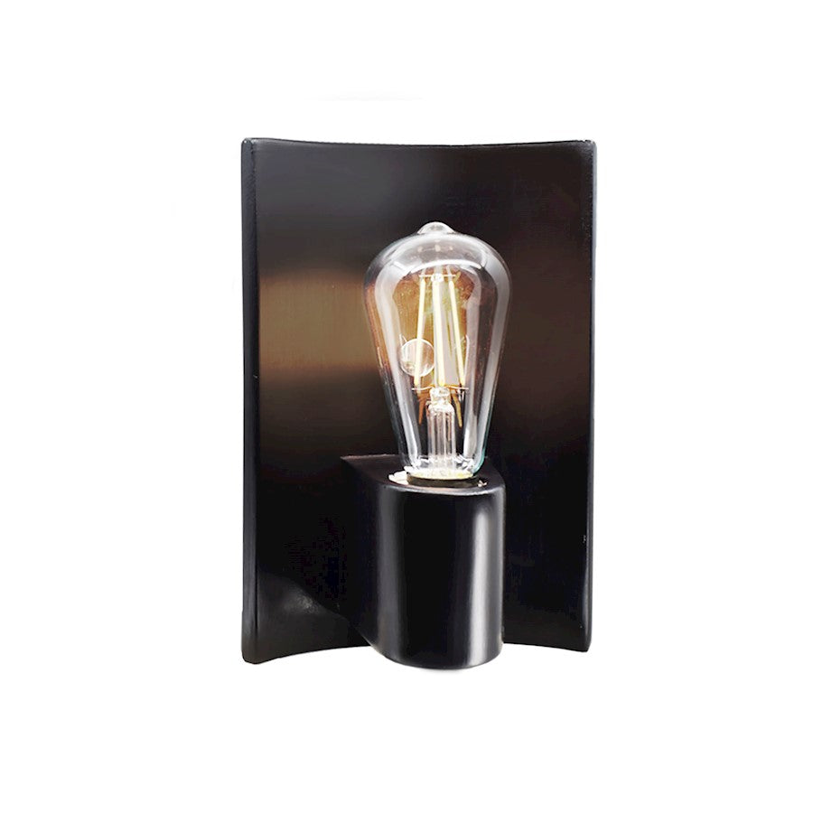 Justice Design Ambiance 1 Light Flex Sconce, Black/Brass - CER-7061-CRB-BRSS