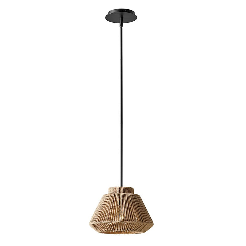 Justice Design Evolv Eco Nido 12" 1Lt Pendant, Black/Natural - ECO-8290-MBLK