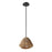 Justice Design Evolv Eco Nido 12" 1Lt Pendant, Black/Natural