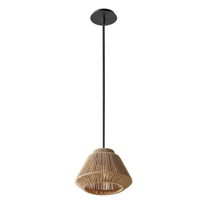 Justice Design Evolv Eco Nido 12" 1Lt Pendant, Black/Natural