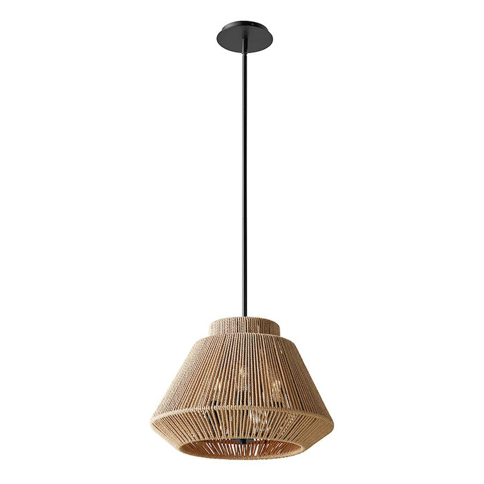 Justice Design Evolv Eco Nido 18" 3Lt Pendant, Black/Natural