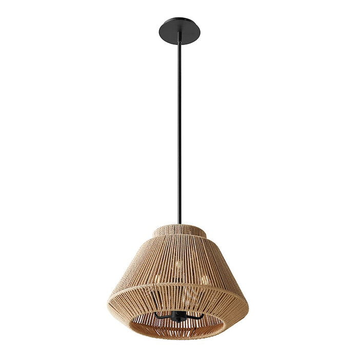 Justice Design Evolv Eco Nido 18" 3Lt Pendant, Black/Natural